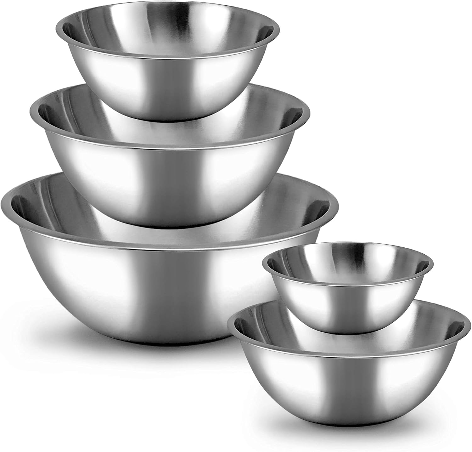 WHYSKO Meal Prep Stainless Steel Mixing Bowl (5-Piece Set)